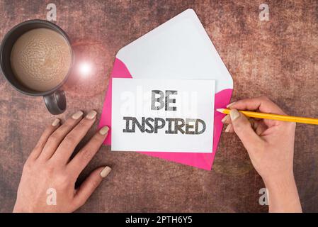 Konzeptuelle Bildunterschrift inspiriert sein, Business Ansatz außergewöhnliche Qualität, die sich aus einigen kreativen Impulsen ergibt Stockfoto