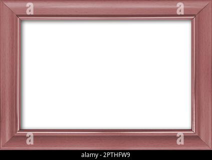 Leerer Bilderrahmen mit freiem Platz im Inneren, isoliert auf Weiß Stockfoto