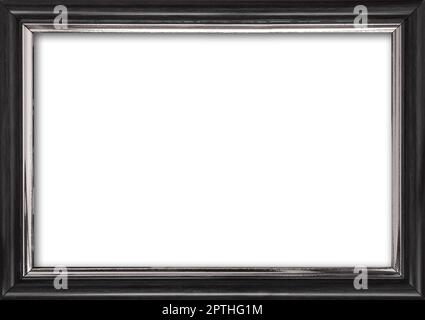 Leerer Bilderrahmen mit freiem Platz im Inneren, isoliert auf Weiß Stockfoto