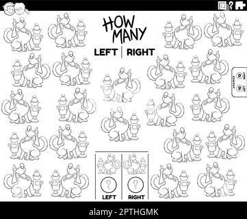 Zählen Sie die Bilder des Hundes auf der Malseite der Hundeshow Stock Vektor