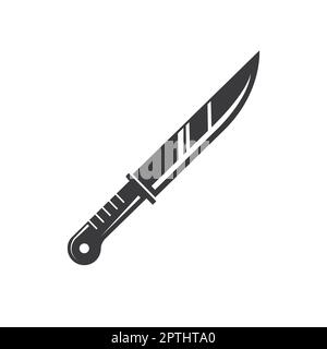 Schwarzes Küchenmesser Vektorsymbol Illustration Designvorlage Web Stockfoto