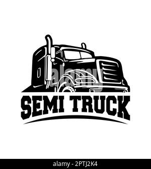 Sattelzugservice Mit Sattelzugwagen-Logo Stock Vektor