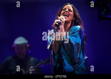 Sara Evans tritt am 25. April 2023 im Still Playin' Possum - George Jones Tribute in der Propst Arena in Huntsville, Alabama, auf. Kredit: Jamie Gilliam/Der Fotozugang Stockfoto