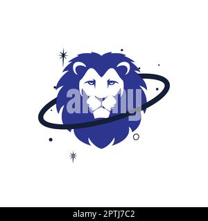 Logo des Löwenplaneten-Vektors. Stock Vektor
