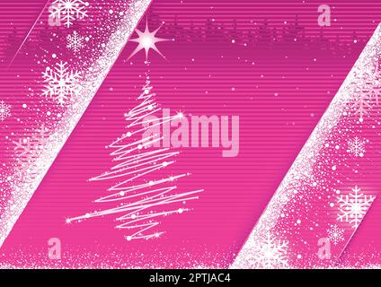 Verschneiter Weihnachtsbaum mit abstraktem Weihnachtsbaum Stock Vektor