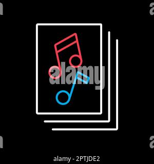 Musikbuch mit Vektor-Symbol für Musiknoten Stock Vektor