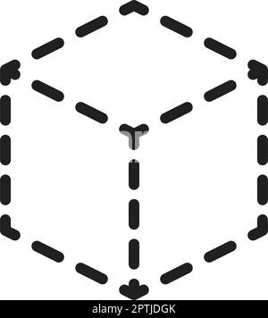Tracing Cube, cuboid Form Linien Element für Vorschule, Kindergarten und Montessori Kinder Zeichnung Aktivitäten in Vektor-Illustration Stock Vektor