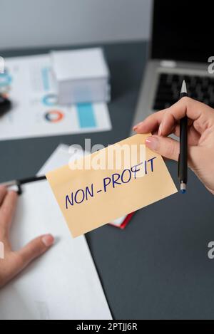 Konzeptionelle Darstellung gemeinnützige Organisation, Geschäftskonzept, das Produkte oder Dienstleistungen ohne Gegenleistung bereitstellt Stockfoto