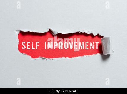Schreiben Anzeige Text Selbstverbesserung, Internet-Konzept Prozess, um sich selbst ein besser oder kenntnisfähiger Stockfoto