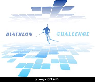 Banner Biathlon Challenge Stock Vektor