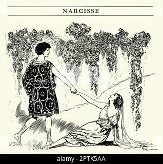 Tänzerin-Sin-Kostüm für das Ballett Narcisse, ein originelles Ballett am Abend, das zu Nikolai Tcherepnins Score Narcisse et Echo im Jahr 1911 für die Ballets Russes komponiert wurde Stockfoto