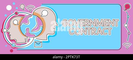 Handschriftliche Unterschrift Regierungsvertrag, Geschäftsübersicht Vertragsprozess zum Verkauf von Dienstleistungen an die Verwaltung Stockfoto
