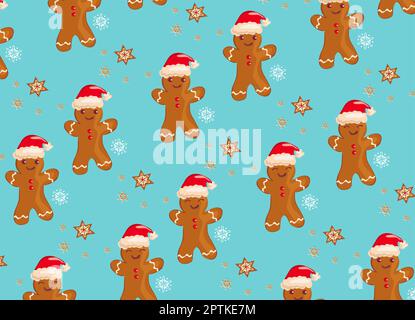 Weihnachten Musterdesign mit Lebkuchen Stockfoto