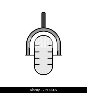 Farbvektor-Graustufensymbol für das Retro-Mikrofon. Grafiksymbol für Musik und Sound Website und Apps Design, Logo, App, UI Stockfoto