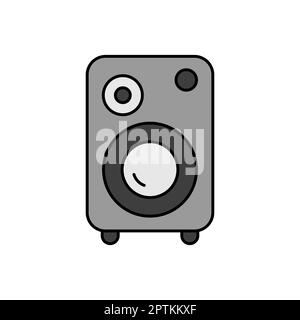 Symbol für Farbvektor der Musikspalte in Graustufen. Grafiksymbol für Musik und Sound Website und Apps Design, Logo, App, UI Stockfoto