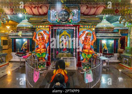 Gautama Buddha; Arulmigu Sri Rajalalimman; Glastempel; Johor Bahru; Malaysia. Stockfoto