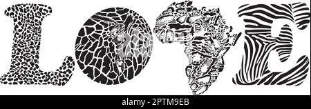 Ich Liebe Afrika Stock Vektor