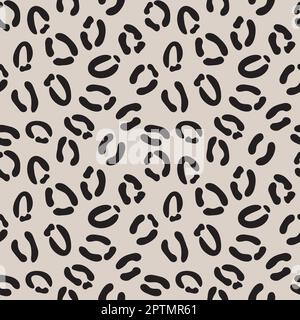 Brauner und schwarzer Gepardendruck, Wiederholungsmuster, Tiermuster. Stock Vektor