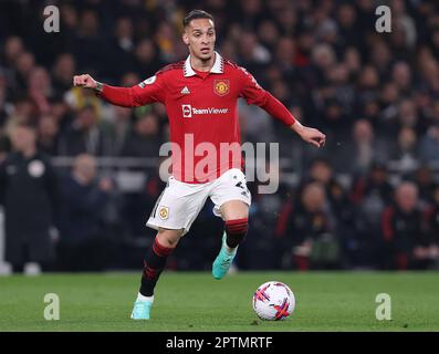 London, Großbritannien. 27. April 2023. Antony of Manchester United während des Premier League-Spiels im Tottenham Hotspur Stadium, London. Das Bild sollte lauten: Paul Terry/Sportimage Credit: Sportimage Ltd/Alamy Live News Stockfoto