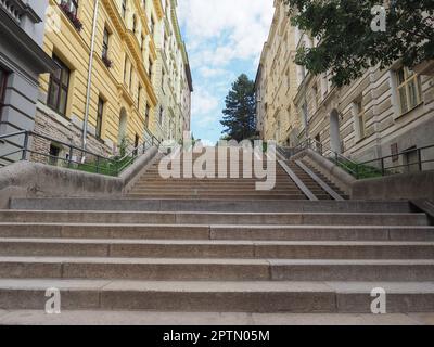 Schritte der Schodova Straße in Brno, Tschechische Republik Stockfoto