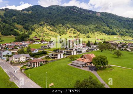 Blick auf die Stadt Arth am Zugssee, Schwyz, Schweiz Stockfoto