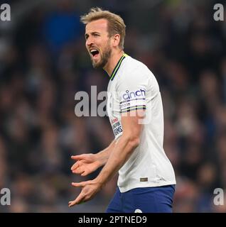 London, Großbritannien. 27. April 2023. 27. April 2023 - Tottenham Hotspur / Manchester United - Premier League - Tottenham Hotspur Stadium. Tottenhams Harry Kane während des Premier League-Spiels gegen Manchester United. Bildkredit: Mark Pain / Alamy Live News Stockfoto