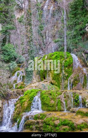 Fuentetoba-Toba-Wasserfall. Soria. Spanien. Stockfoto