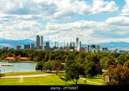 Denver Stadt und wunderschöner Park im Herbst, Colorado, Vereinigte Staaten von Amerika. Stockfoto