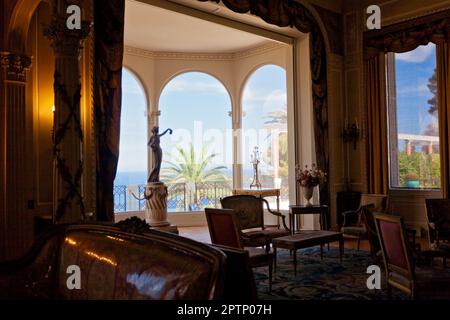 Innenansicht der Villa Jardins Ephrussi de Rothschild, französische Riviera, Frankreich Stockfoto