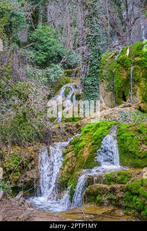 Fuentetoba-Toba-Wasserfall. Soria. Spanien. Stockfoto