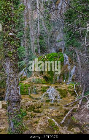 Fuentetoba-Toba-Wasserfall. Soria. Spanien. Stockfoto