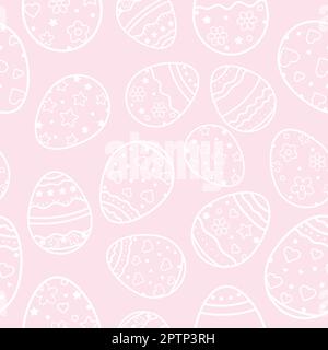 Fröhliche ostern Pastellrosa Vektormuster Hintergrund mit Eiern Stock Vektor