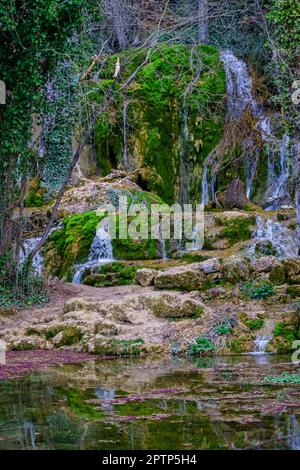 Fuentetoba-Toba-Wasserfall. Soria. Spanien. Stockfoto