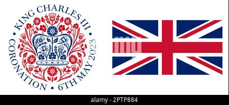 Emblem der Krönung von König Karl III 6. Mai 2023 Stockfoto