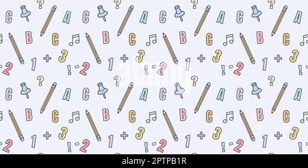 Zurück zur Schule nahtloser Mustervektor-Hintergrund Stock Vektor