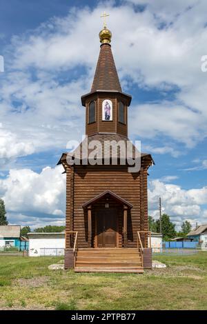 Kirche der Ikone der Gottesmutter von Kasan im Dorf USt-Serta, Region Kemerowo-Kusbass Stockfoto