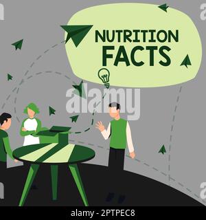 Schild mit Nährwertangaben, konzeptionelles Foto Detaillierte Informationen zu einem Lebensmittel sind Nährstoffgehalt Stockfoto