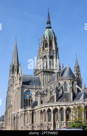 Bayeux Kathedrale, auch bekannt als, Kathedrale unserer Lieben Frau von Bayeux, Notre Dame de Bayeux, ist,a,gotisch,römisch-katholisch,Kirche,gelegen,in,das,Zentrum,von,Bayeux.Bayeux,a,Stadt,Kommune,in,Calvados,Departement,in,Normandie,in,Nordwesteuropa,Tapeuten,die Heimat,Bayeau,die Heimat,der Westeuropa,die Heimat,die Heimat,der Bayqueum,die Heimat,der Westeuropa,die,die,die Tapeten,die,die,die,die,die,die Buchten,die Heimat,die Heimat,die Westeuropa,die Buchten,die,die Tapten,die, Stockfoto