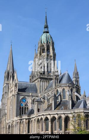Bayeux Kathedrale, auch bekannt als, Kathedrale unserer Lieben Frau von Bayeux, Notre Dame de Bayeux, ist,a,gotisch,römisch-katholisch,Kirche,gelegen,in,das,Zentrum,von,Bayeux.Bayeux,a,Stadt,Kommune,in,Calvados,Departement,in,Normandie,in,Nordwesteuropa,Tapeuten,die Heimat,Bayeau,die Heimat,der Westeuropa,die Heimat,die Heimat,der Bayqueum,die Heimat,der Westeuropa,die,die,die Tapeten,die,die,die,die,die,die Buchten,die Heimat,die Heimat,die Westeuropa,die Buchten,die,die Tapten,die, Stockfoto