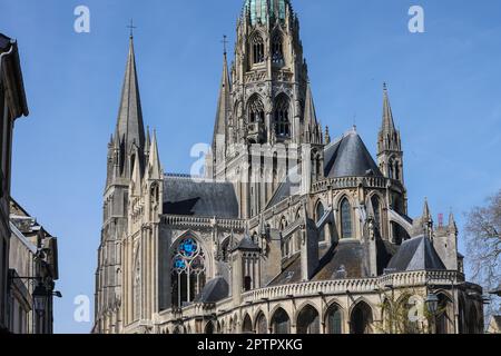 Bayeux Kathedrale, auch bekannt als, Kathedrale unserer Lieben Frau von Bayeux, Notre Dame de Bayeux, ist,a,gotisch,römisch-katholisch,Kirche,gelegen,in,das,Zentrum,von,Bayeux.Bayeux,a,Stadt,Kommune,in,Calvados,Departement,in,Normandie,in,Nordwesteuropa,Tapeuten,die Heimat,Bayeau,die Heimat,der Westeuropa,die Heimat,die Heimat,der Bayqueum,die Heimat,der Westeuropa,die,die,die Tapeten,die,die,die,die,die,die Buchten,die Heimat,die Heimat,die Westeuropa,die Buchten,die,die Tapten,die, Stockfoto