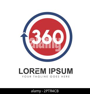 360-Logo mit Kreispfeilvektorsymbol Stock Vektor