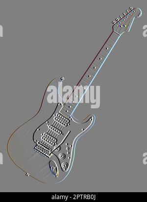 Abstrakte Stil embosed E-Gitarre Stockfoto