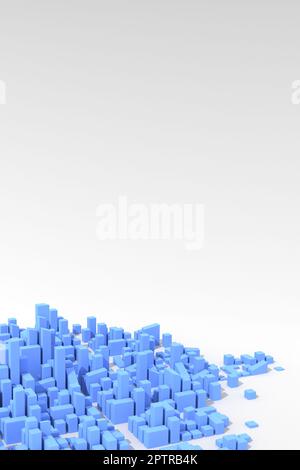 Moderne städtische Umwelt, Stadtplanung Konzept. Abstrakten 3D-Render. Stockfoto