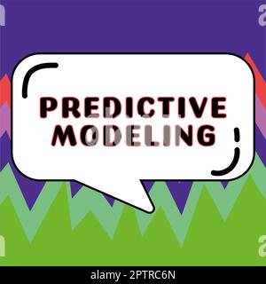 Handschrift Text Predictive Modeling, konzeptionelle Fotowartungsstrategie basierend auf Predictive Analytics Stockfoto