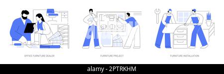 Abstrakte Konzeptvektordarstellungen für Möbelhändler. Stock Vektor