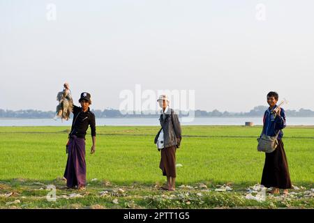Myanmar, Amarapura, Fischer Stockfoto
