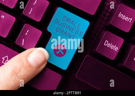Konzeptionelle Darstellung Small Business Grant, Business präsentiert ein Einzelunternehmen, das für seine begrenzte Größe bekannt ist Stockfoto