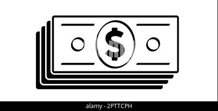 Cartoon Bundle usa Papiergeld Symbol oder Logo. Vektordollar, Geldscheine oder Geldscheine. Bargeld- und Währungsrechnungen. Banknoten, Bankfinanzinvestitionen Stockfoto