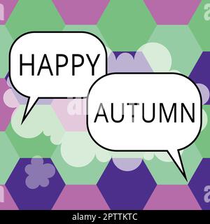 Schreiben mit Text Happy Autumn, Internet Concept Annual Special Milestone Commemoration Stockfoto