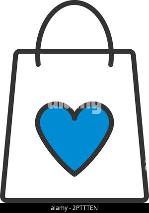 Einkaufstasche Mit Herz-Symbol Stock Vektor